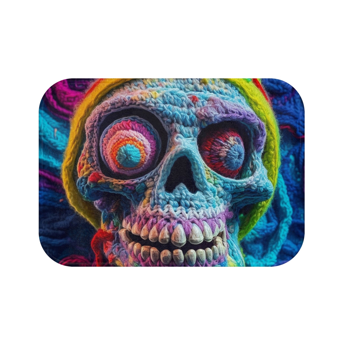 Crochet Skull Halloween Scary Horror Design - Bath Mat