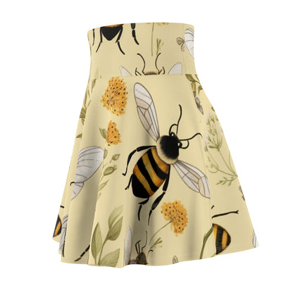 Whimsical Bees & Honeycombs Nature-Friendly Pattern Design Women's Skater Skirt (AOP)