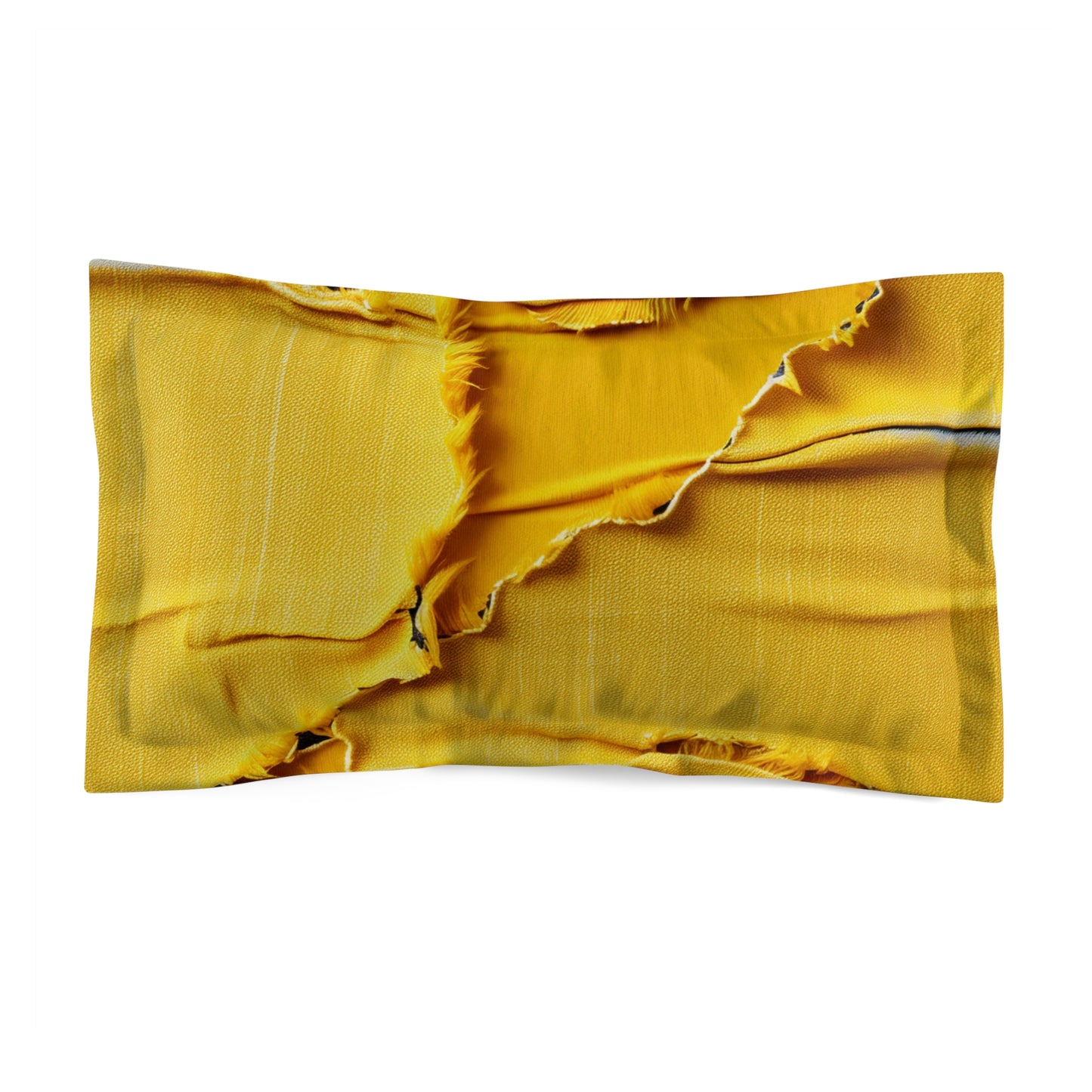 Banana Yellow Lemon: Bold Distressed, Denim-Inspired Fabric - Microfiber Pillow Sham