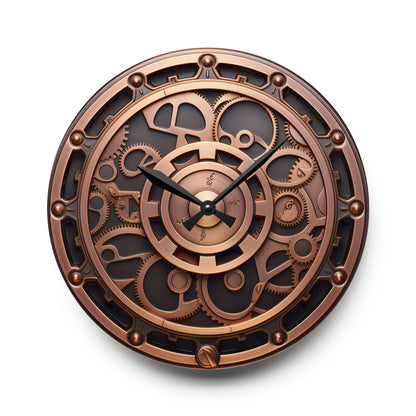 Copper Steam Punk, Gear Style Design, Acrylic Wall Clock