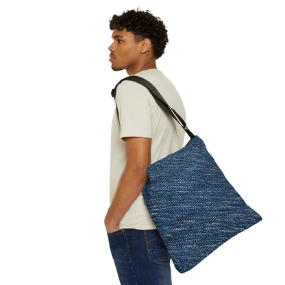 Denim-Inspired Design - Distinct Textured Fabric Pattern - Adjustable Tote Bag (AOP)