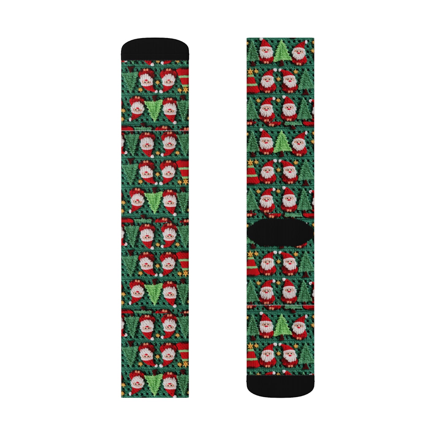 Santa Claus Crochet Pattern, Christmas Design, Festive Holiday Decor, Father Christmas Motif. Perfect for Yuletide Celebration - Sublimation Socks