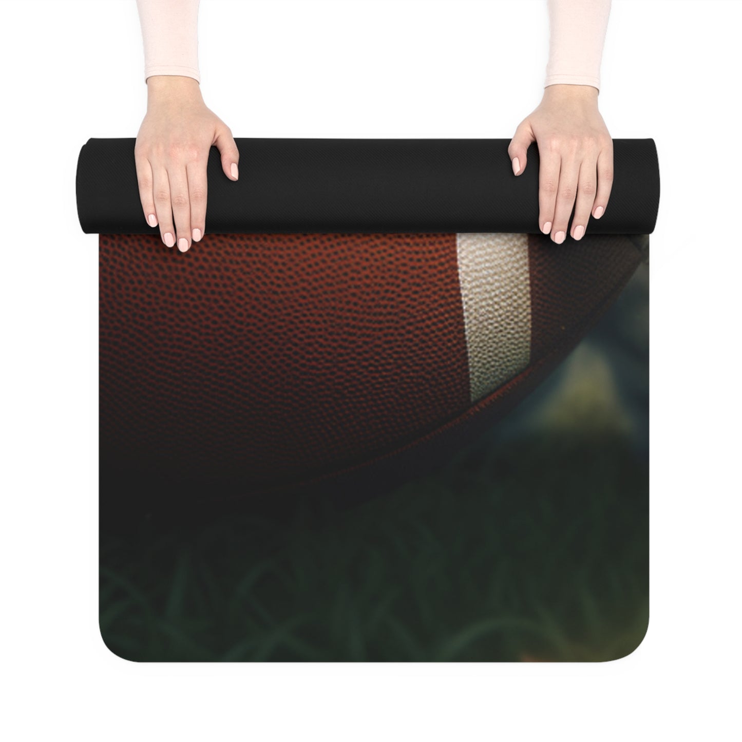 Football Kitten Touchdown: Tabby's Winning Play Sport Game - Rubber Yoga Mat