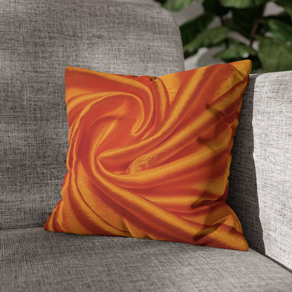 Orange Silk, Spun Polyester Square Pillowcase