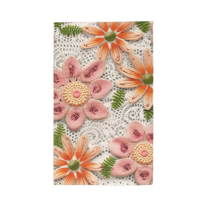 Floral Embroidered Eyelet: Delicate Flower Elegant Pattern - Dobby Rug