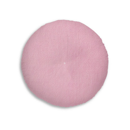 Blushing Garment Dye Pink: Denim-Inspired, Soft-Toned Fabric - Tufted Floor Pillow, Round