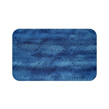 Blue Spectrum: Denim-Inspired Fabric Light to Dark - Bath Mat