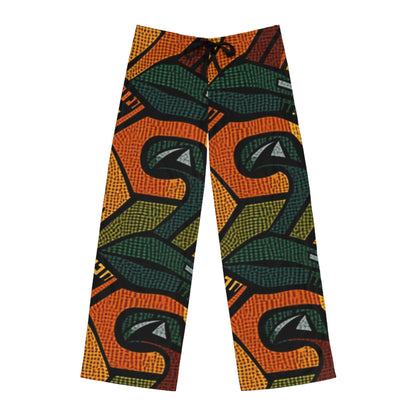 1960-1970s Style African Ornament Textile - Bold, Intricate Pattern - Men's Pajama Pants (AOP)