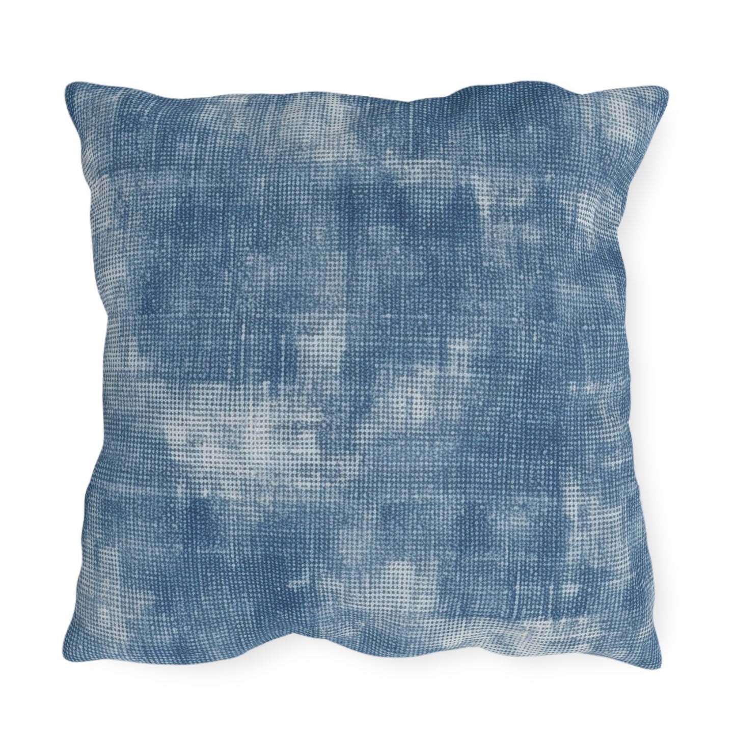 Azul descolorido descolorido: tela con estilo inspirada en la mezclilla - Almohadas para exteriores