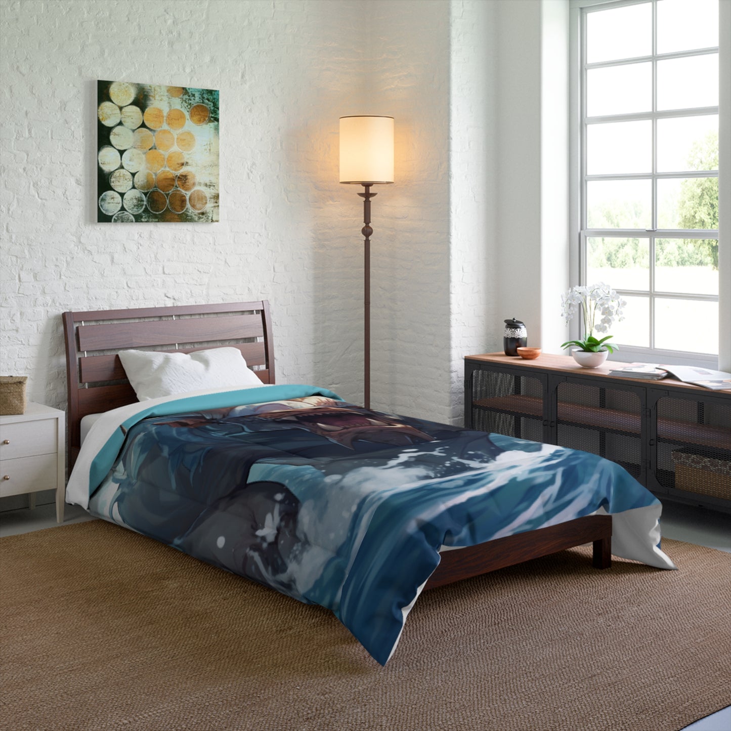 Bull Shark Fusion: Water Fantasy - Hybrid Ocean Marine Animal - Comforter