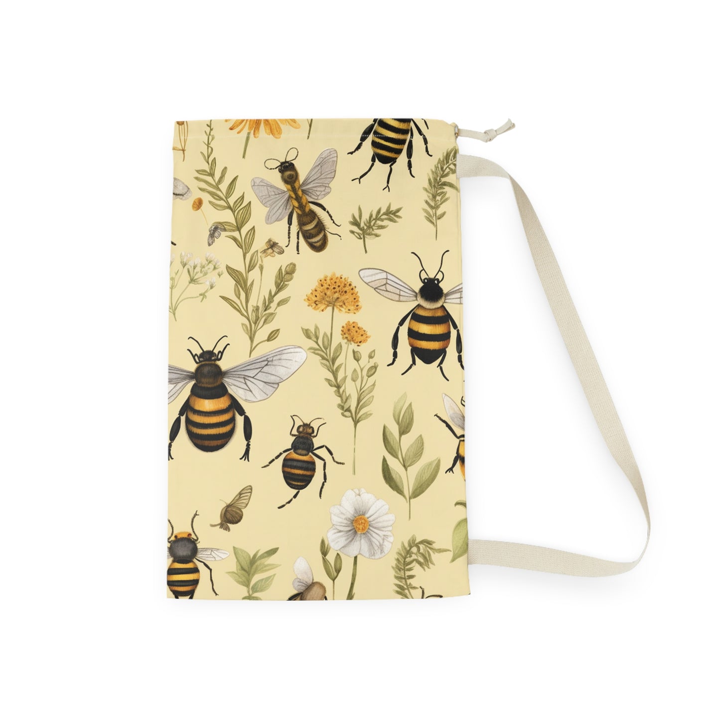 Whimsical Bees & Honeycombs Nature-Friendly Pattern Design Laundry Bag