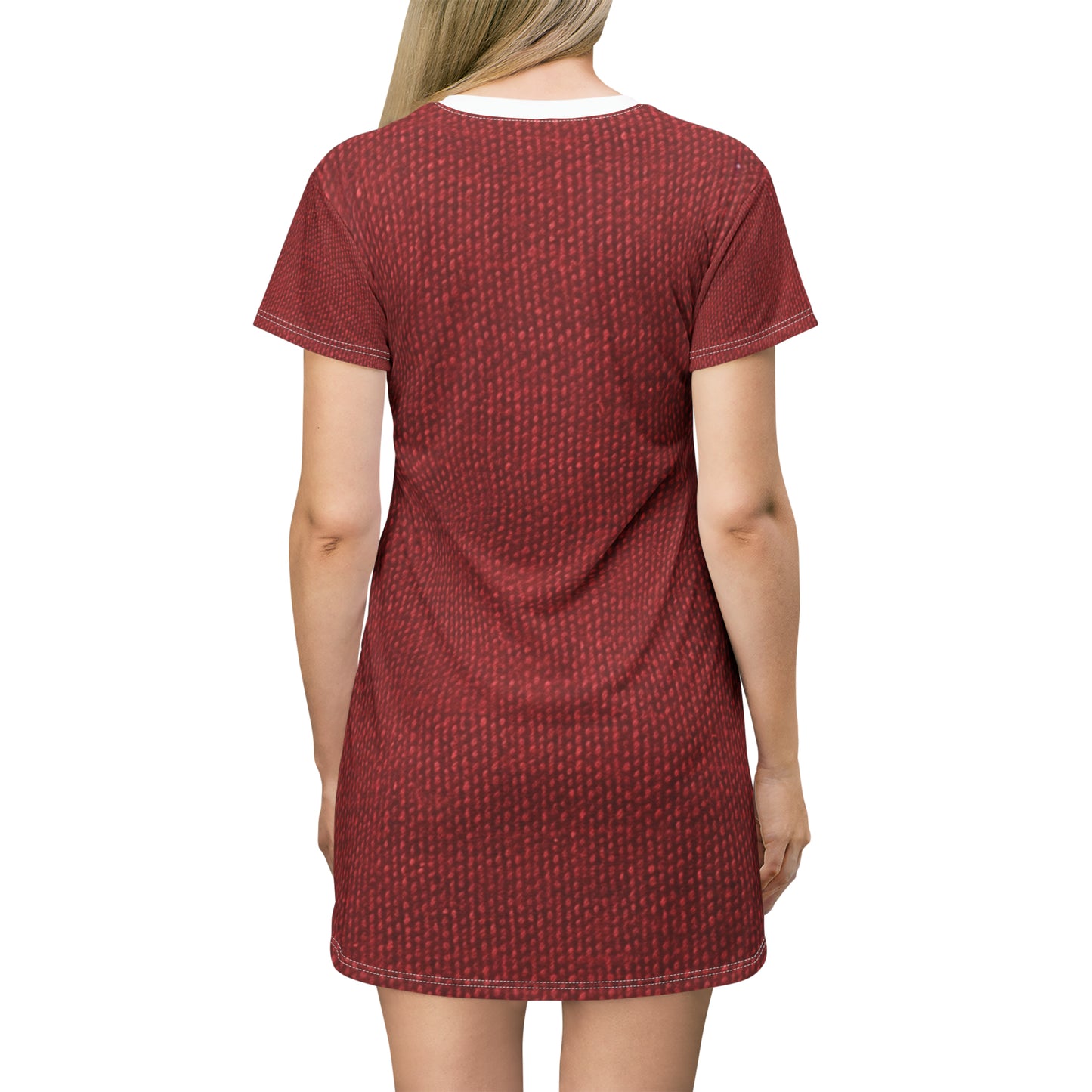 Bold Ruby Red: Denim-Inspired, Passionate Fabric Style - T-Shirt Dress (AOP)