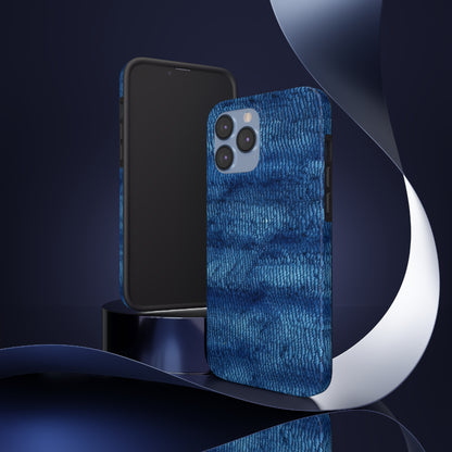 Blue Spectrum: Denim-Inspired Fabric Light to Dark - Tough Phone Cases