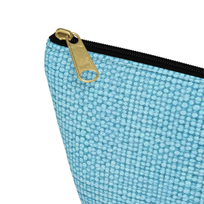 Bright Aqua Teal: Denim-Inspired Refreshing Blue Summer Fabric - Accessory Pouch w T-bottom