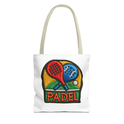 Padel Chenille Patch, Faux Graphic- Tote Bag (AOP)