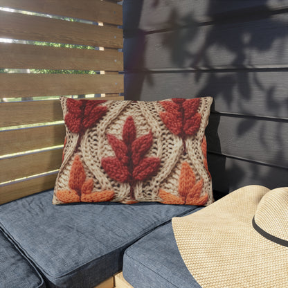 Crochet Fall Leaves: Harvest Rustic Design - Golden Browns -Woodland Maple Magic - Outdoor Pillows