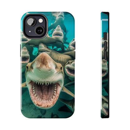 Laughing Lemon Sharks: Joyful Sea Jaws Ocean Deep - Tough Phone Cases