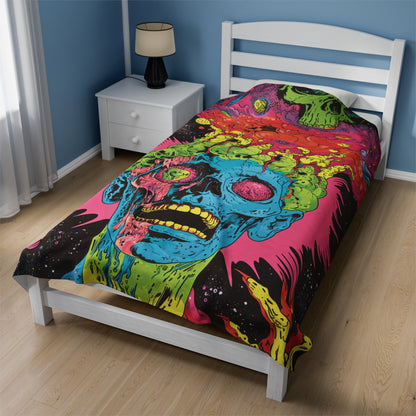 cosmic horror psychadelic, Velveteen Plush Blanket