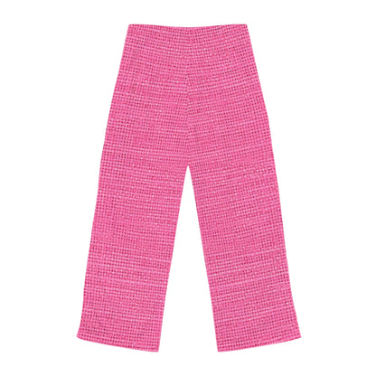 Doll-Like Pink Denim Designer Fabric Style - Women's Pajama Pants (AOP)