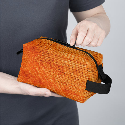 Burnt Orange/Rust: Denim-Inspired Autumn Fall Color Fabric - Toiletry Bag