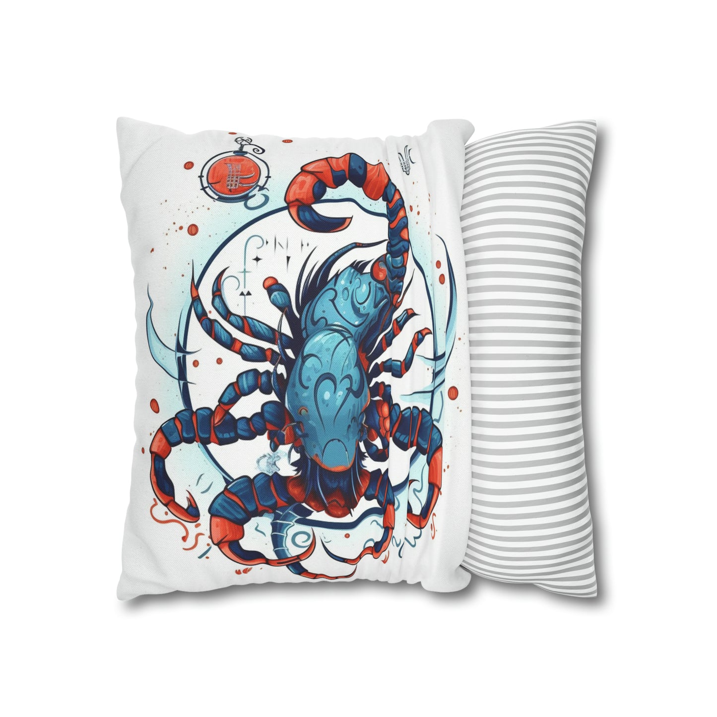 Cute Scorpio Zodiac Sign - Big Claws, Long Tail Cosmic Astrology Symbol - Spun Polyester Square Pillow Case