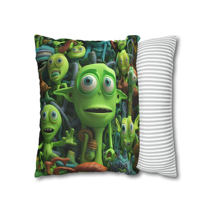 Toy Alien Story Space Character Galactic UFO Anime Cartoon - Spun Polyester Square Pillow Case