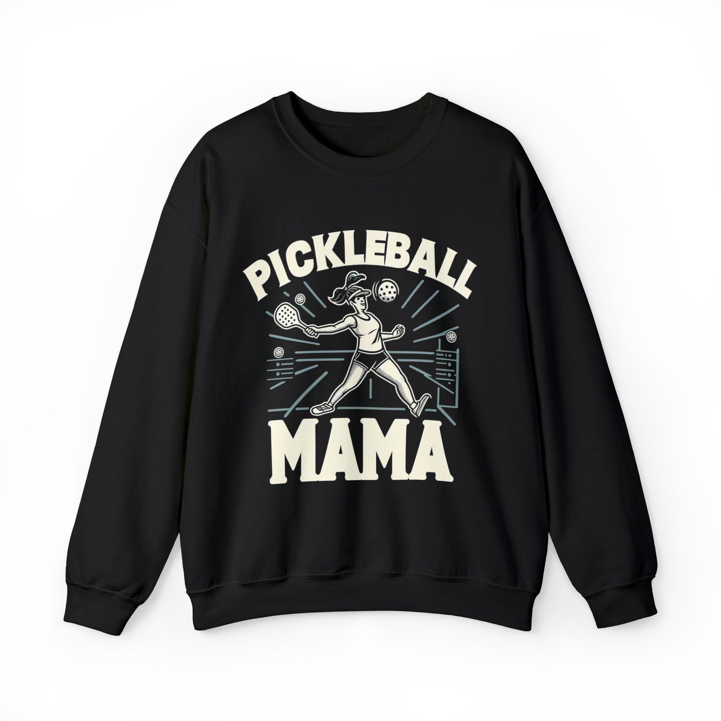 Pickleball Mama - Moms, Sporty Graphic, Pickleball Enthusiast Design - Unisex Heavy Blend™ Crewneck Sweatshirt