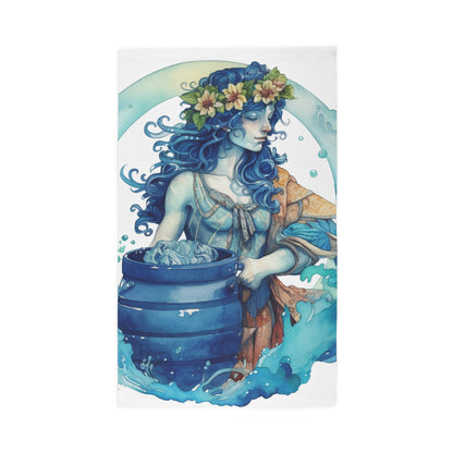 Artistic Aquarius Zodiac - Watercolor Water-Bearer Depiction - Dobby Rug