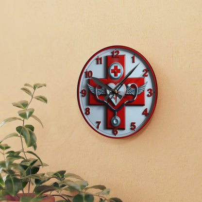 Reloj de pared acrílico de enfermera 