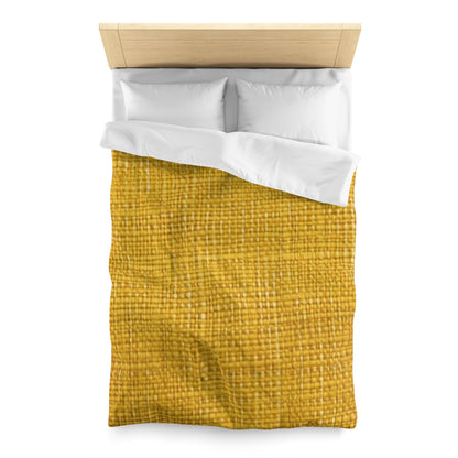 Radiant Sunny Yellow: Denim-Inspired Summer Fabric - Microfiber Duvet Cover