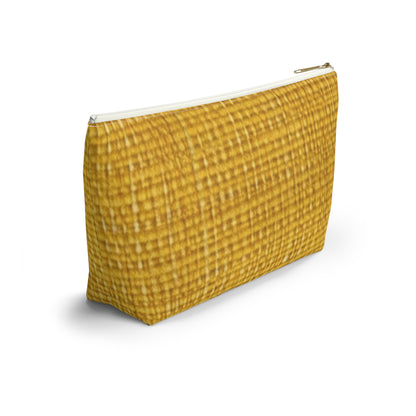 Radiant Sunny Yellow: tela de verano inspirada en la mezclilla - Bolsa para accesorios con parte inferior en forma de T 