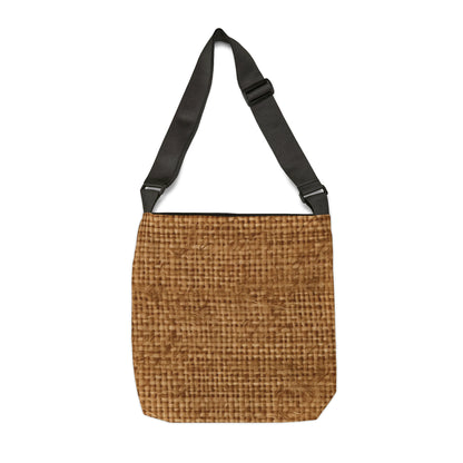 Brown Light Chocolate: Denim-Inspired Elegant Fabric - Adjustable Tote Bag (AOP)