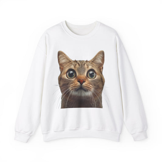 Overstimulated Cat, Over Stimulated Graphic Kitten, Funny Gift, Unisex Heavy Blend™ Crewneck Sweatshirt