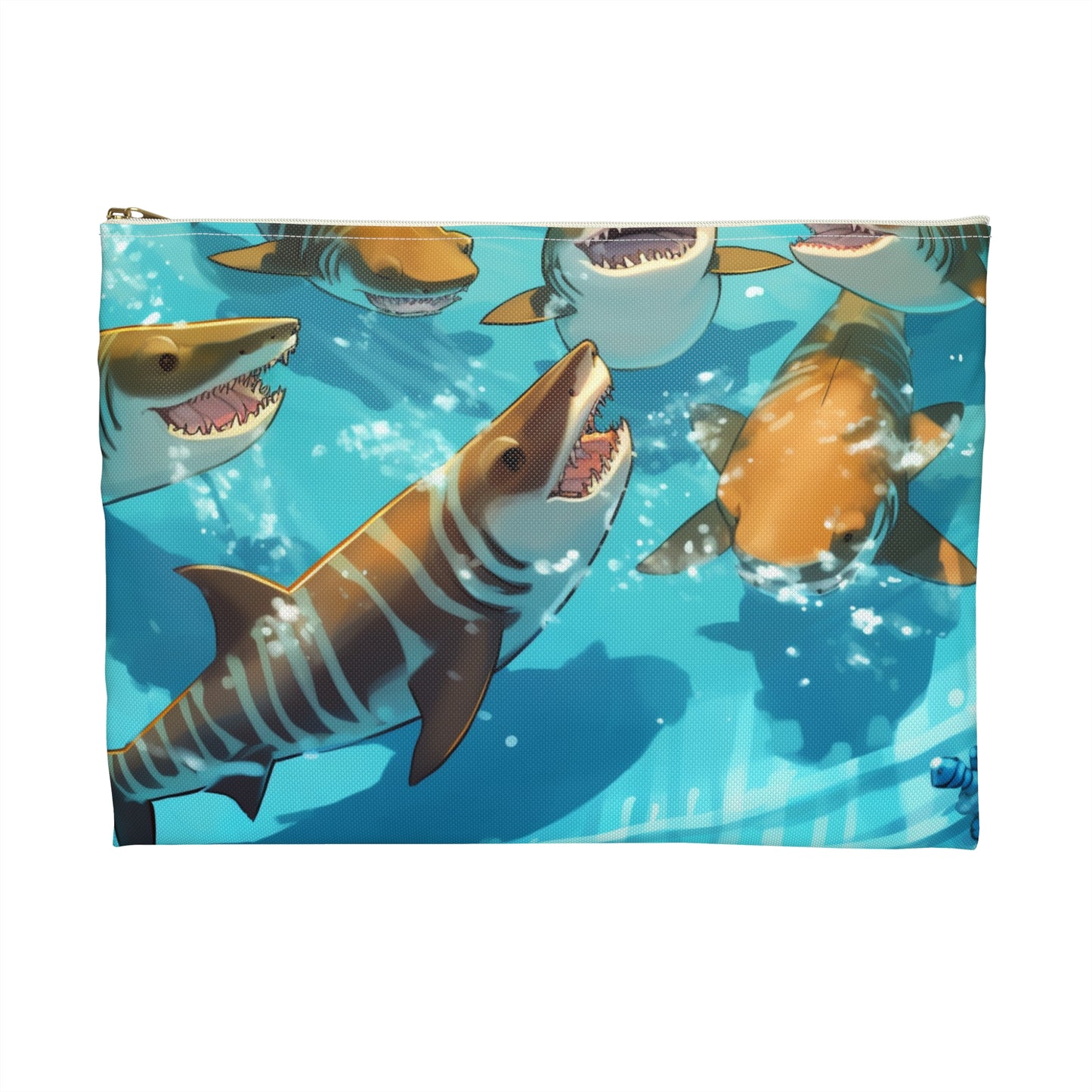 Tiger Shark: Ocean Marine Wildlife - Underwater - Accessory Pouch