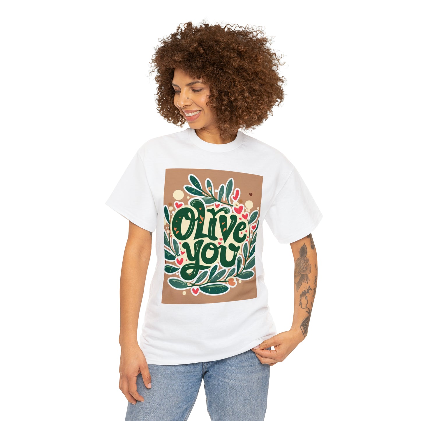 Olive You - Funny Gift Graphic - Valentine Special - Unisex Heavy Cotton Tee