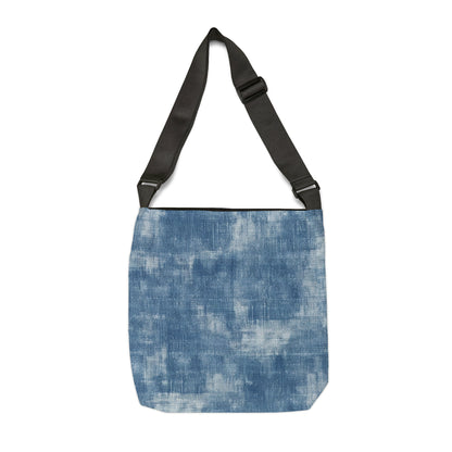 Azul descolorido descolorido: tela con estilo inspirada en la mezclilla - Bolso de mano ajustable (AOP)