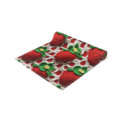 Strawberry Crochet Pattern - Amigurumi Strawberries - Fruit Design for Home and Gifts - Table Runner (Cotton, Poly)