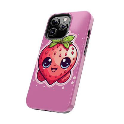 Kawaii Strawberry Adventure - Anime Classic Traditional Japanese Fruit - Otaku Artwork - Tough Phone Cases