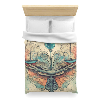 Libra Zodiac - Astrology Sign Street Art Equilibrium in Pastels - Microfiber Duvet Cover