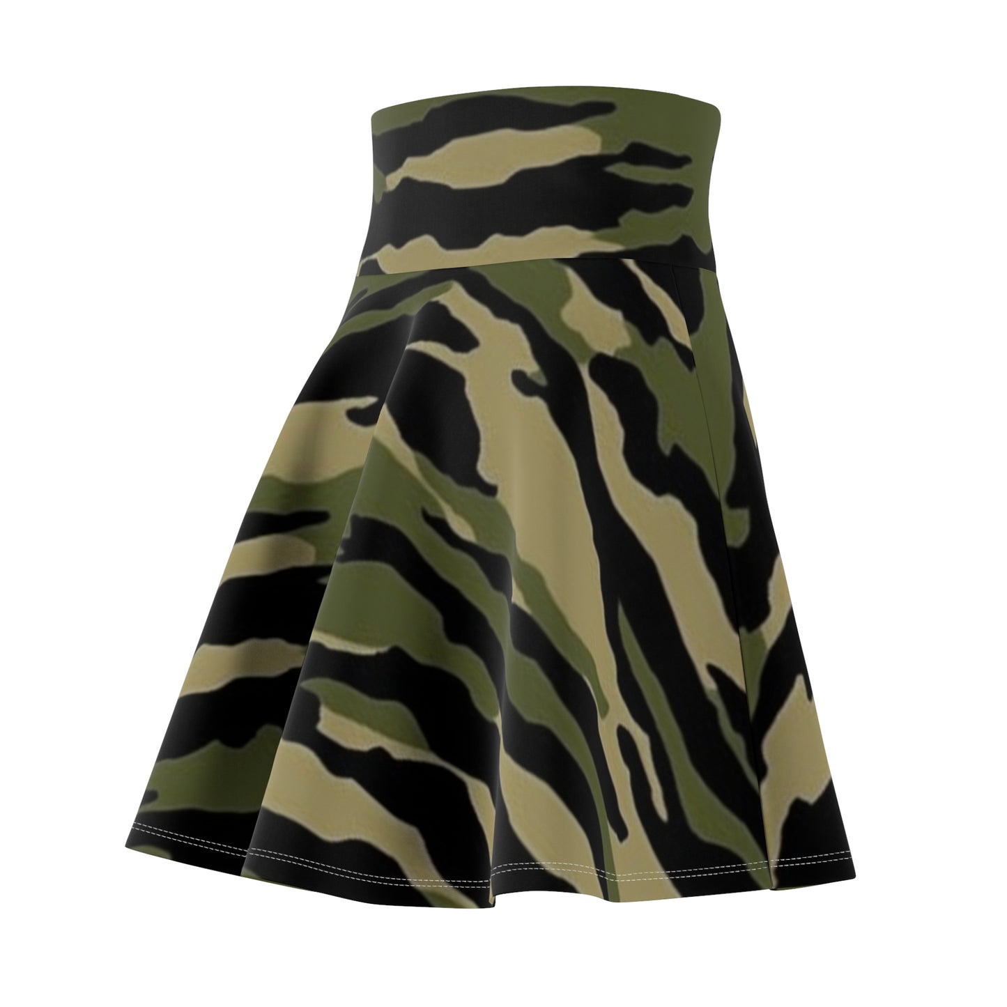 Tiger Stripe Camouflage: Military Style - Women's Skater Skirt (AOP)