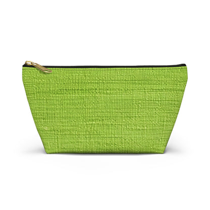 Lush Grass Neon Green: estilo de tela primaveral inspirado en la mezclilla - Estuche para accesorios con parte inferior en forma de T