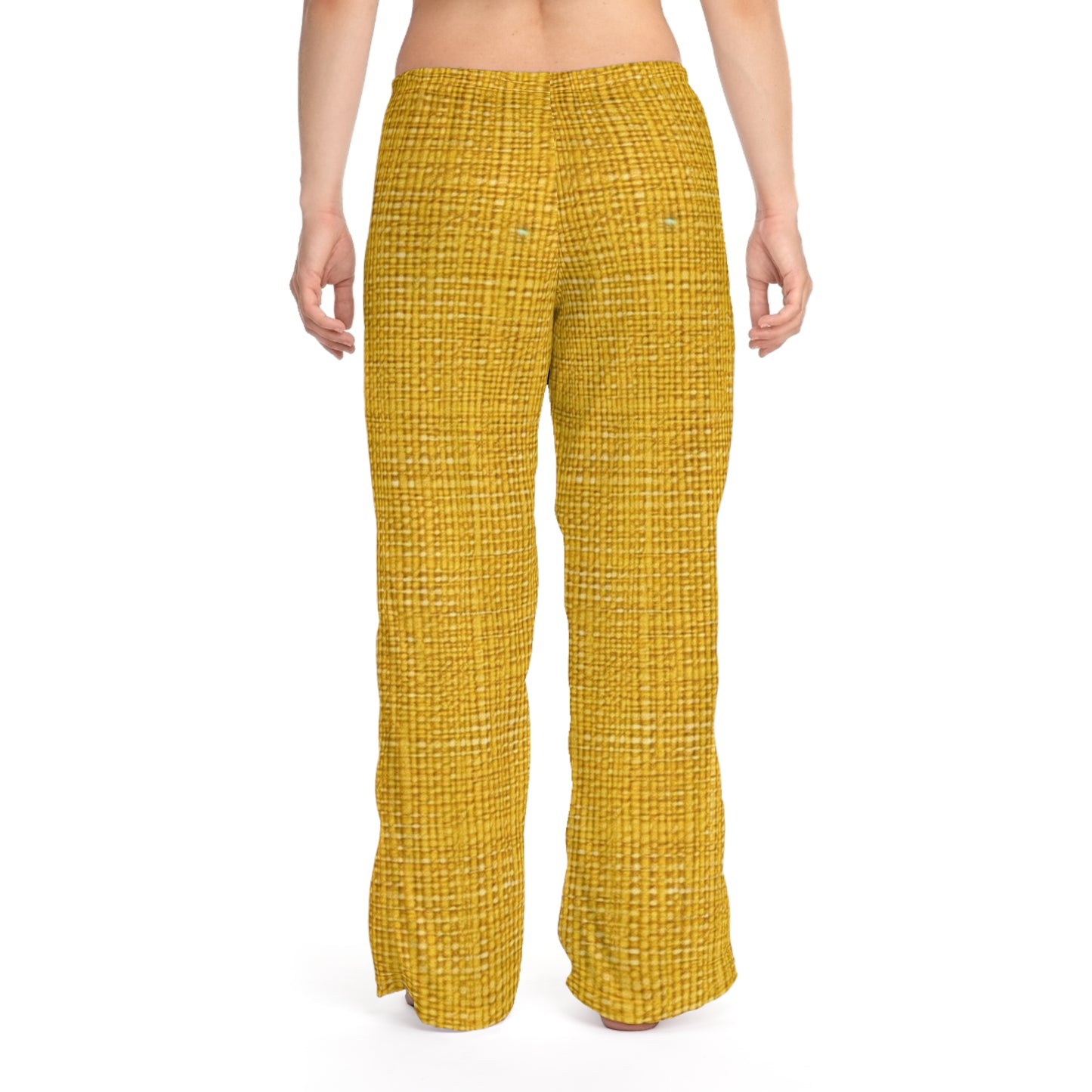 Radiant Sunny Yellow: Denim-Inspired Summer Fabric - Women's Pajama Pants (AOP)