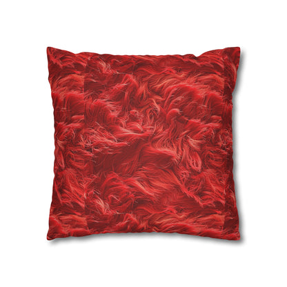 Fuzzy Infinity Case Red, Stylish Gift, Spun Polyester Square Pillowcase