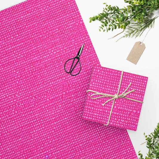Hot Neon Pink Doll Like: Denim-Inspired, Bold & Bright Fabric - Wrapping Paper