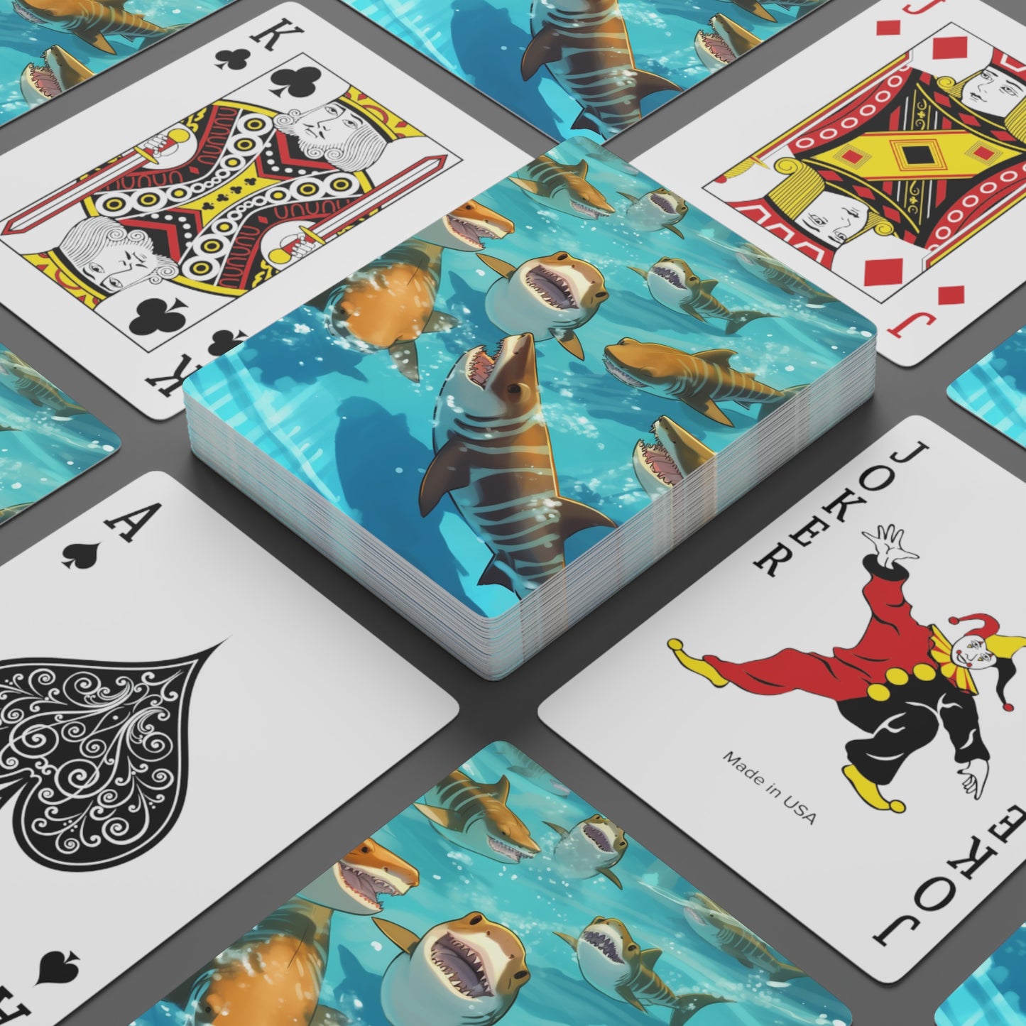 Tiger Shark: Ocean Marine Wildlife - Underwater - Poker Cards