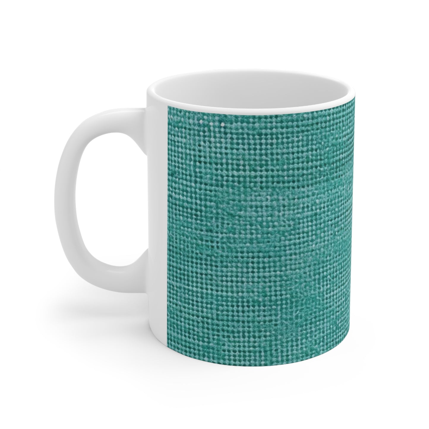 Quality Mint Turquoise Denim  Fabric Deisgn, Stylish Material - Ceramic Mug 11oz