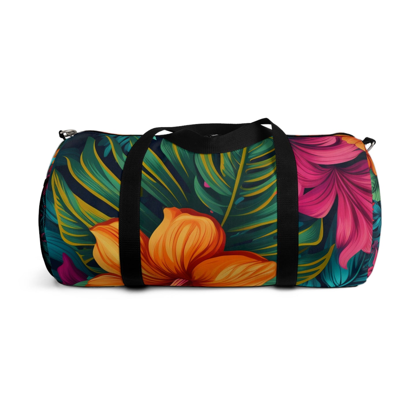 Vibrant Hawaiian-Inspired Tropical Floral Pattern Design Duffel Bag