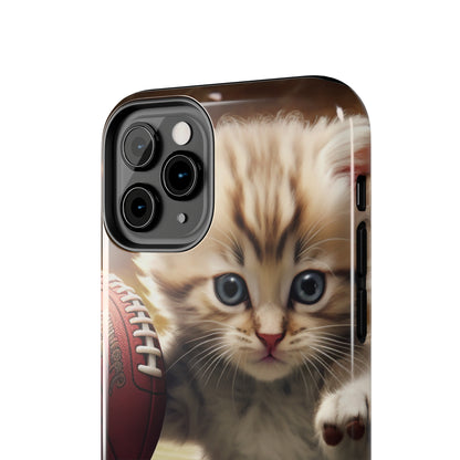 Football Kitty Fantasy: Feline Cat American Sport Quarterback - Tough Phone Cases