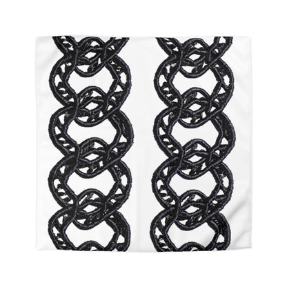 Black Chain Faux Embroidery - Microfiber Duvet Cover