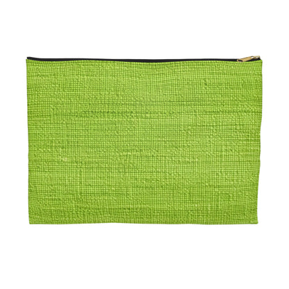 Lush Grass Neon Green: Denim-Inspired, Springtime Fabric Style - Accessory Pouch